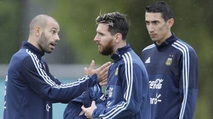 Messi, Mascherano y Di María, tres referentes del plantel