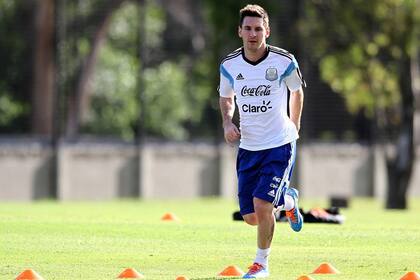Messi, ayer, en el predio de Ezeiza