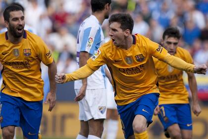 Messi volvió y festejó ante Málaga
