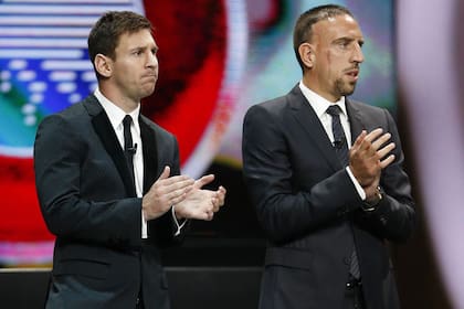 Messi y Ribery, que finalmente se quedó con el premio de la UEFA