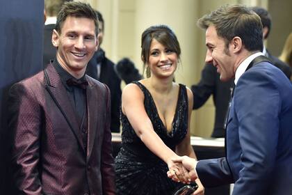 Messi y su mujer Antonella, junto a Del Piero