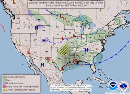 Meteorólogos advierten sobre la formación de superceldas que podrían producir granizo de hasta 2 pulgadas (5 centímetros) de diámetro en sectores de Kansas y Missouri