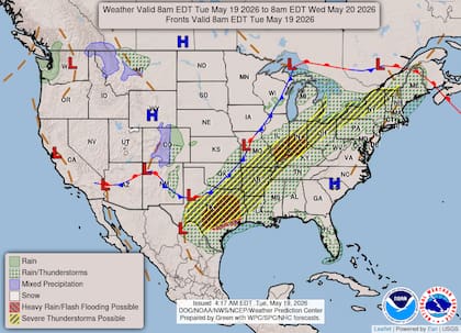 Meteorólogos vigilan la formación de tormentas supercelulares en el centro y norte de Texas, alimentadas por una combinación de humedad tropical y fuerte calentamiento diurno
