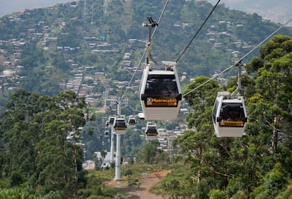Metrocable, uno de los sistemas de transporte de Medellín.