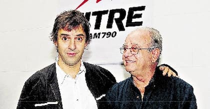 Mex y Raúl Urtizberea en los estudios de radio Mitre