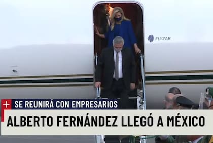 El presidente Alberto Fernández, en su llegada a México