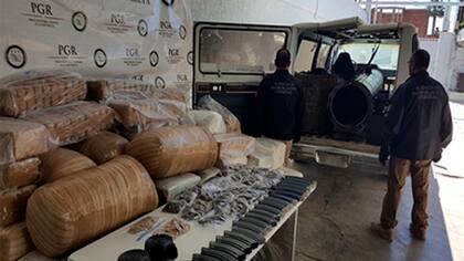 México: encuentran un cañón narco que era usado para lanzar droga a Estados Unidos