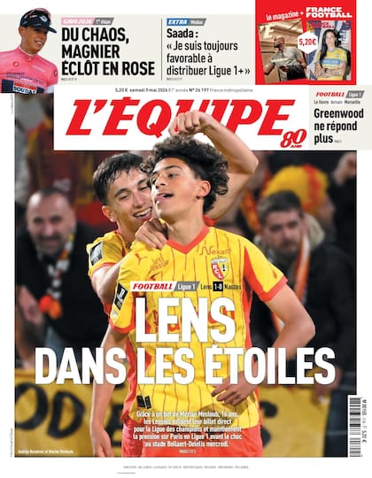 Mezian Soares Mesloub terminó en la tapa del diario L'Equipe