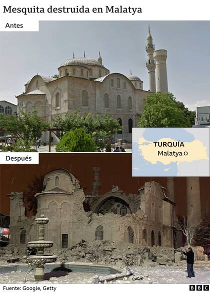 Mezquita destruida en Malatya.