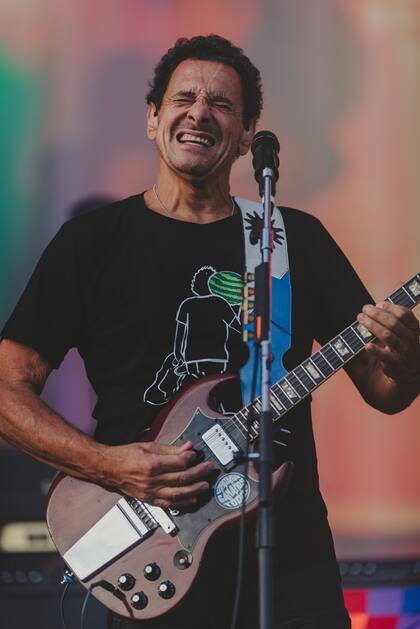 “Mi deseo es que terminen los incendios", dijo Ricardo Mollo durante la presentación de Divididos