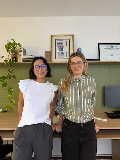 Miabi y su socia actual Malena Gestido