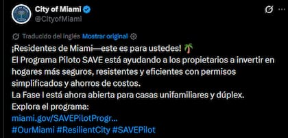 Miami invita a participar en la primera etapa del programa piloto SAVE