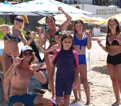 Mica Viciconte con las hijas de Fabián Cubero (Foto: Instagram)
