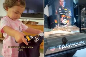 Micaela es sin dudas la fanática más pequeña de Max Verstappen y Checo Pérez