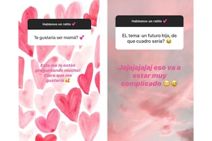 Micaela Tinelli tuvo un intercambio de preguntas y repuestas con sus seguidores y habló de la maternidad