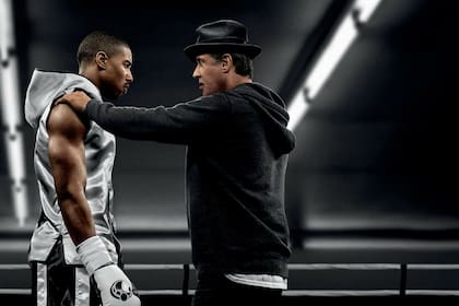 Michael B. Jordan junto a Sylvester Stallone en Creed