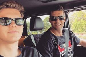 Michael Ballack con su hijo Emilio