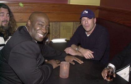Michael Clarke Duncan con Bruce Willis, con quien trabajó en Armageddon