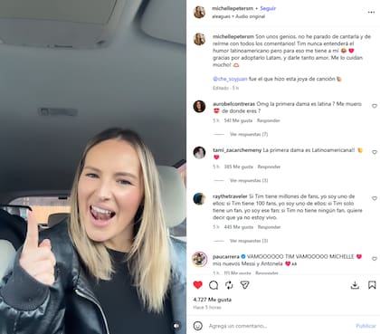 Michelle Peters agradeció por el cariño para Tim Payne y cantó la cumbia “No Payne, No Gain”