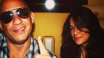Michelle Rodriguez junto a Vin Diesel