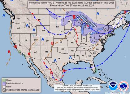 Michigan bajo alerta invernal: el NWS emitió una advertencia para el condado de Mackinac hasta las 22 horas del viernes, con acumulaciones de nieve de hasta 18 centímetros y riesgo de visibilidad reducida.