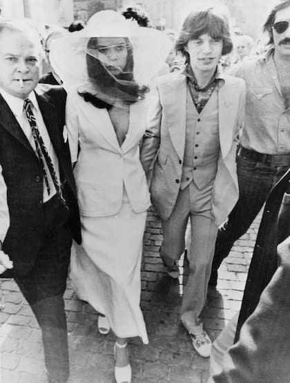 Mick Jagger y Bianca Jagger el día de su boda