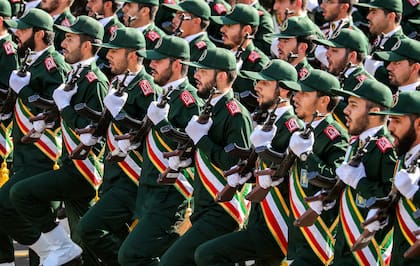Miembros de la Guardia Revolucionaria en Teherán en 2018.