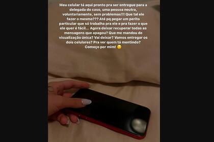 Mientras Antony hablaba por TV, su exnovia Gabriela Cavallin escribió en Instagram: "Mi celular está a disposición de la Justicia, ¿estarán los dos para determinar quién miente?"