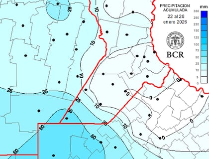 Mientras que en un enero normal caen entre 100 y 120 mm, según el promedio de los últimos 30 años, los acumulados promediaron apenas 38 mm en región núcleo