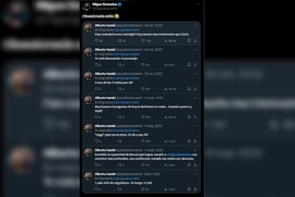 Migue Granados mostró diversos mensajes de Alberto Samid (Captura X)