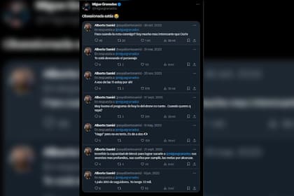 Migue Granados mostró diversos mensajes de Alberto Samid (Captura X)