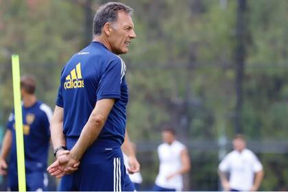 Russo en el entrenamiento de Boca. El Xeneize recibirá a Independiente el domingo en La Bombonera a partir de las 21.45