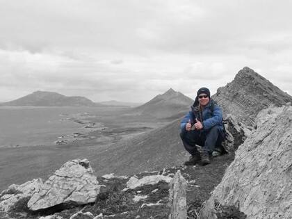 Miguel Barrientos en las Islas Malvinas