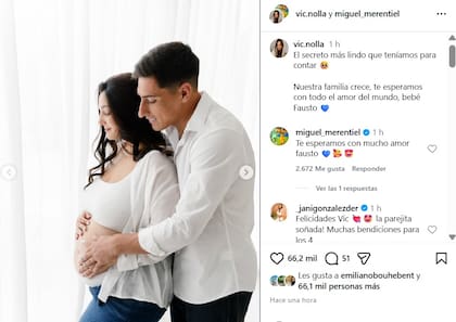 Miguel Merentiel y Victoria Nolla aguardan la llegada de Fausto