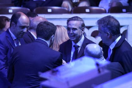 Miguel Pichetto en el recinto donde se realizará el debate