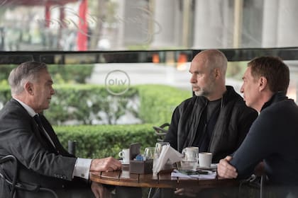 Miguel Pichetto, este jueves, con Horacio Rodríguez Larreta y Diego Santilli