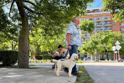 Miguel Torrens sale todas las mañanas y todas las tardes a pasear a Terri