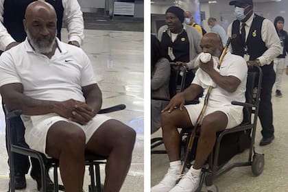 Mike Tyson es captado en silla de ruedas en el aeropuerto de Miami