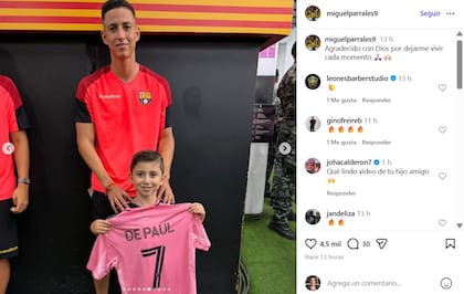 Miky con la camiseta de Rodrigo De Paul