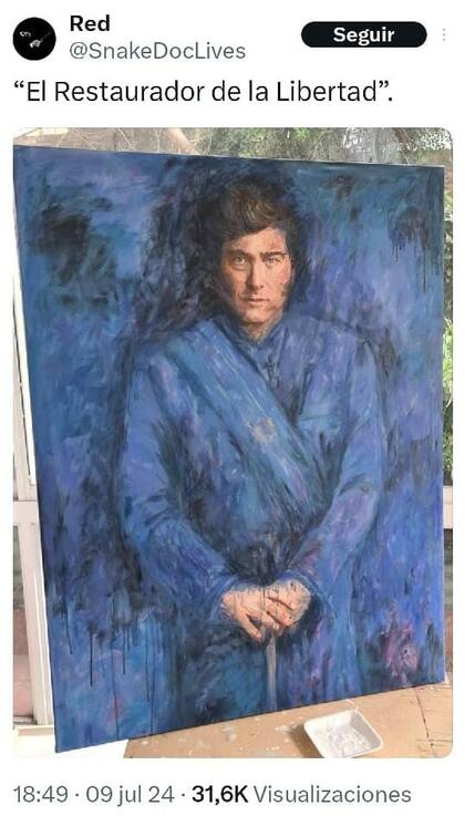 Milei, como Rosas, en un mensaje de la cuenta de X que en el poder suelen atribuir a Santiago Caputo