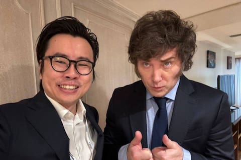 Milei, con Julian Peh, el responsable de Kip Protocol