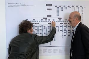 Milei, con Sturzenegger, frente al organigrama de la Administración Pública Nacional