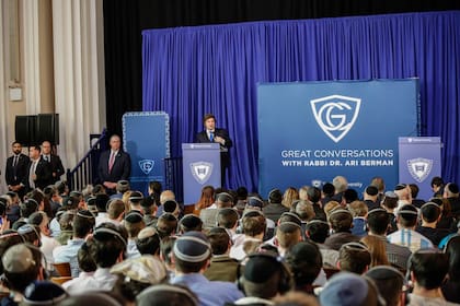 Milei, en la disertación en la Universidad Yeshiva, en Nueva York