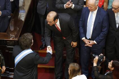 Milei saluda al recientemente designado ministro de la Corte, Manuel García Mansilla