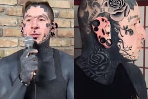Tiene el 90 % de su cuerpo tatuado y mostró una foto juvenil que se volvió viral