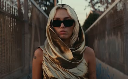 Miley Cyrus en el videoclip de "Flowers"