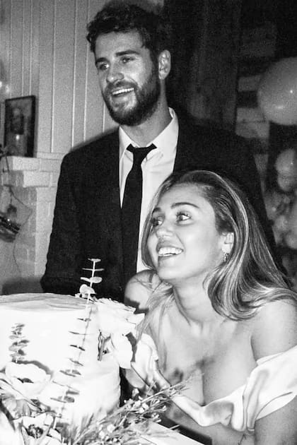 Miley Cyrus en su casamiento con Liam Hemsworth