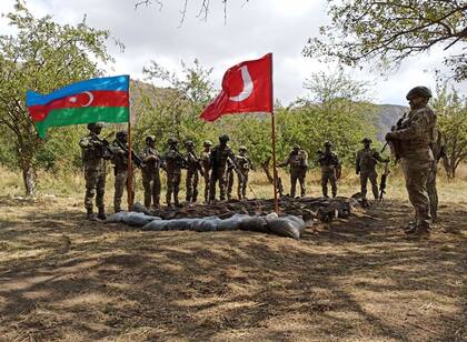 Militares turcos y azeríes en Nagorno Karabaj (Archivo) 