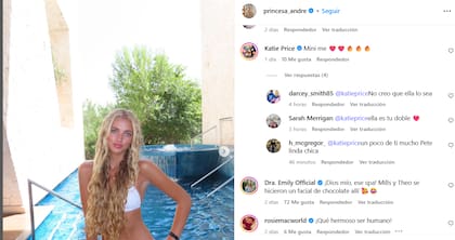 "Mini me", escribió Katie Price junto a emojis de corazones y fuegos (Foto: Captura Instagram @princesa_andre)