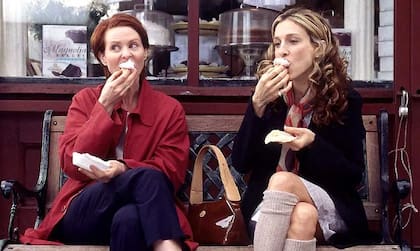 Miranda y Carrie, en Magnolia Bakery